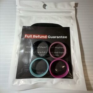 New Women's 4 Pack ThunderFit Diamond Silicone Wedding Bands - Sz 9 Glitter Safe